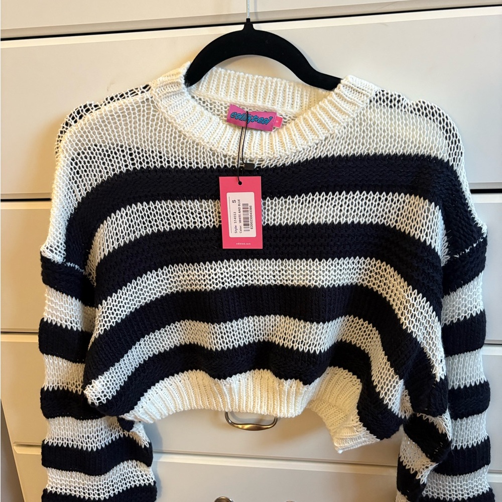 Edikted Striped Blue and White Sweater